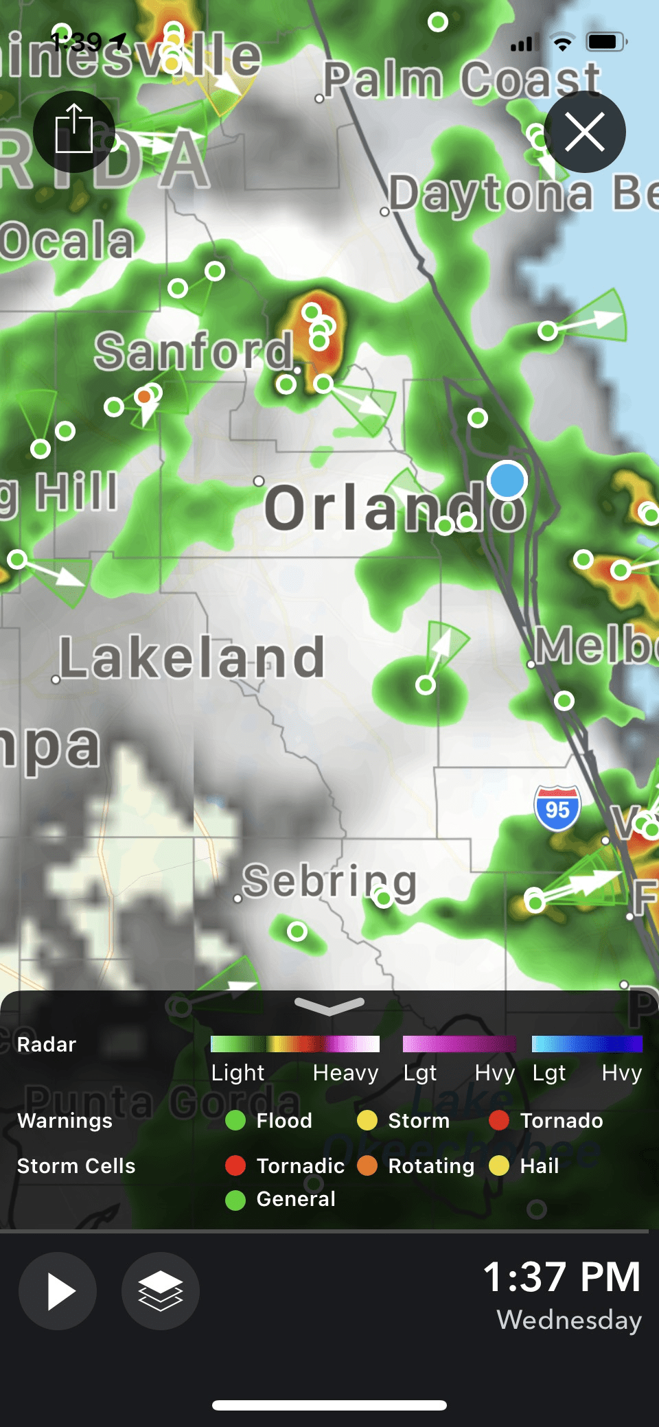 July 28 2021 Tstorms for Merritt Island Weather Alerts by Eric