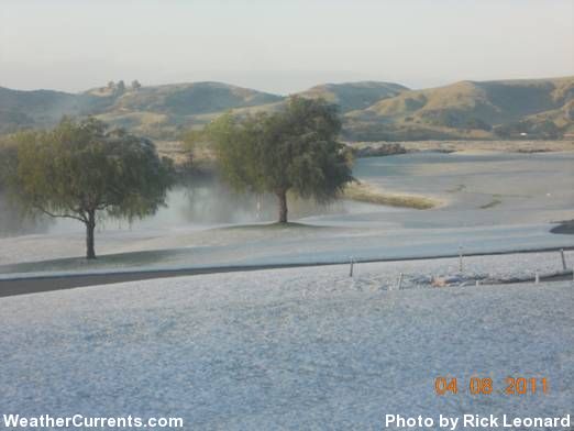 Storm ends with frosty morning, snow in Beaumont Menifee, California