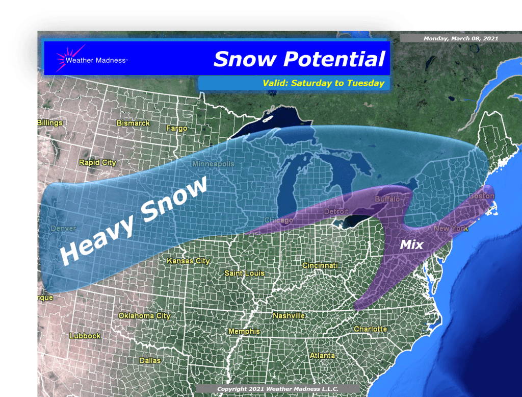Weather Madness Snow from the Front Range to the Northeast Potential
