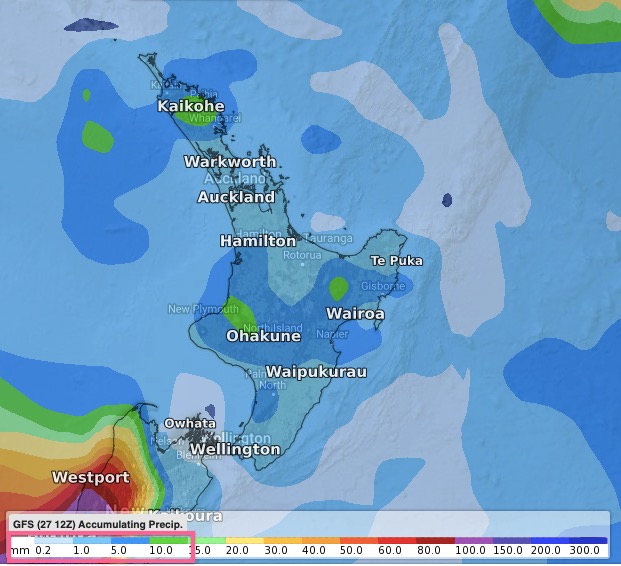 NZ’s 14 day rainfall outlook Dry places get drier, wet regions get