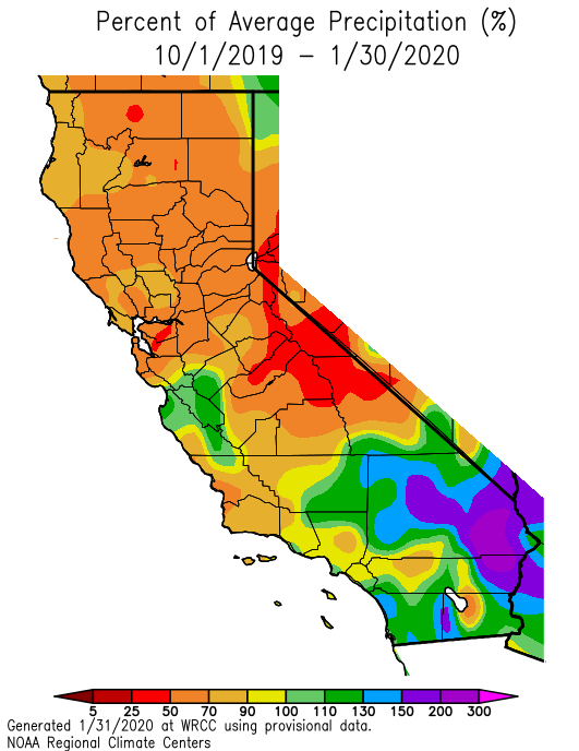 Warm and dry, then cool (and still dry), heading into February
