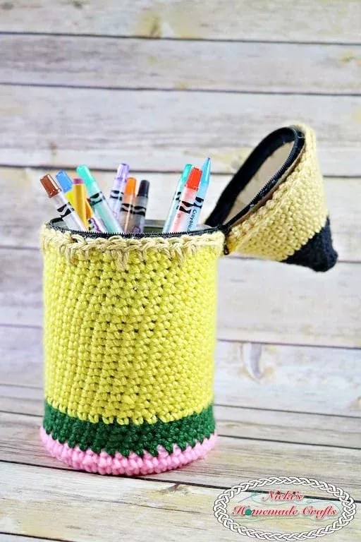 Diy Crochet Pen Pencil Holder » Weave Crochet