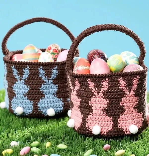 Bunny Crochet Egg Basket Pattern » Weave Crochet