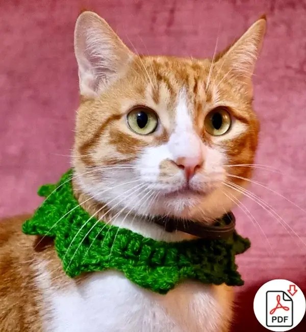 Crochet Cat Christmas Collar Pattern » Weave Crochet
