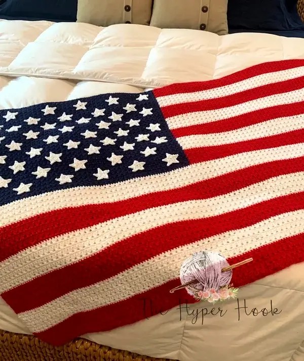 Crochet American Flag Blanket Pattern » Weave Crochet