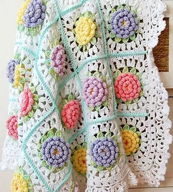 Victorian Flower Blanket Crochet Pattern » Weave Crochet