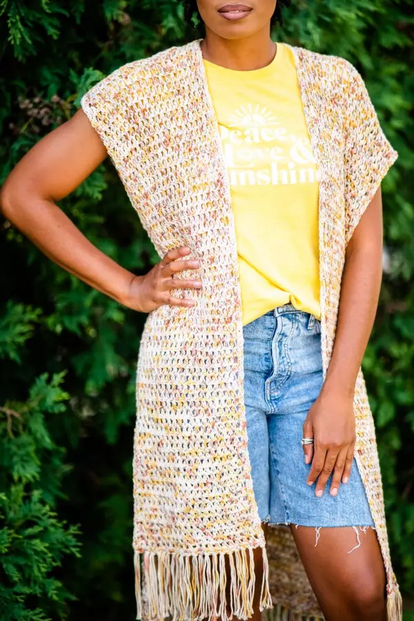 Lynn Fringe Free Bohemian Vest Crochet Pattern » Weave Crochet