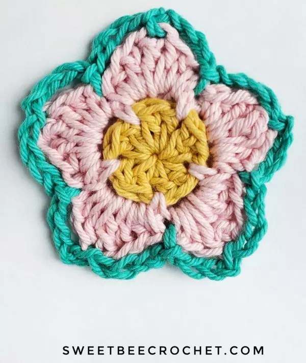 Crochet Flower Appliques For Hats » Weave Crochet