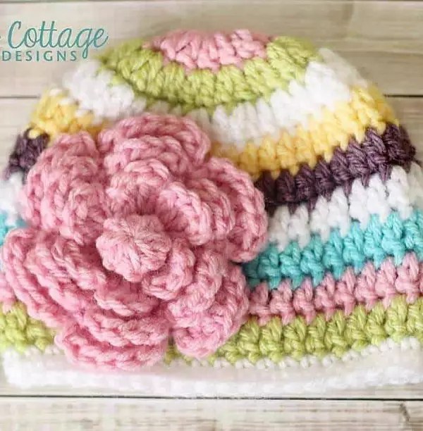 Large Crochet Flower Pattern For Hats » Weave Crochet