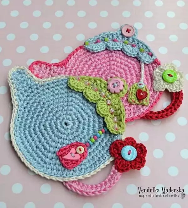 Teapot Coaster Crochet Pattern » Weave Crochet