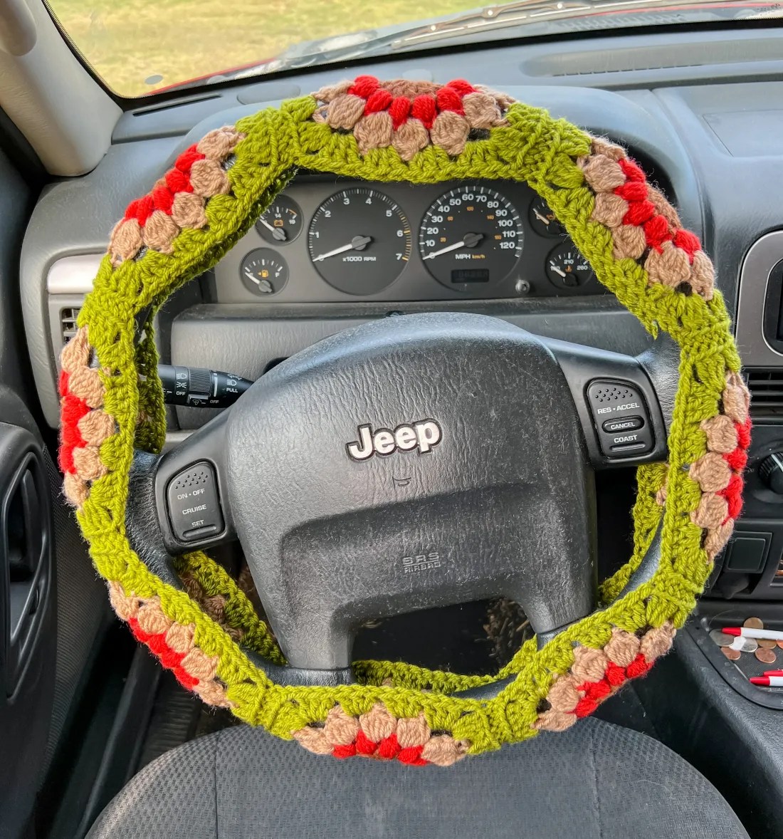 Retro Steering Wheel Cover » Weave Crochet