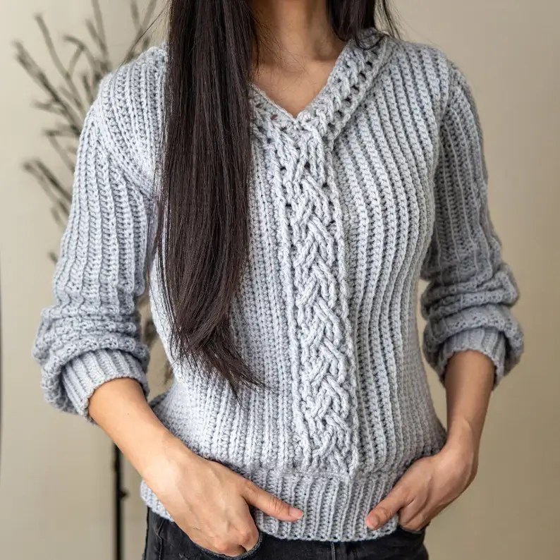 Cable Stitch Sweater » Weave Crochet
