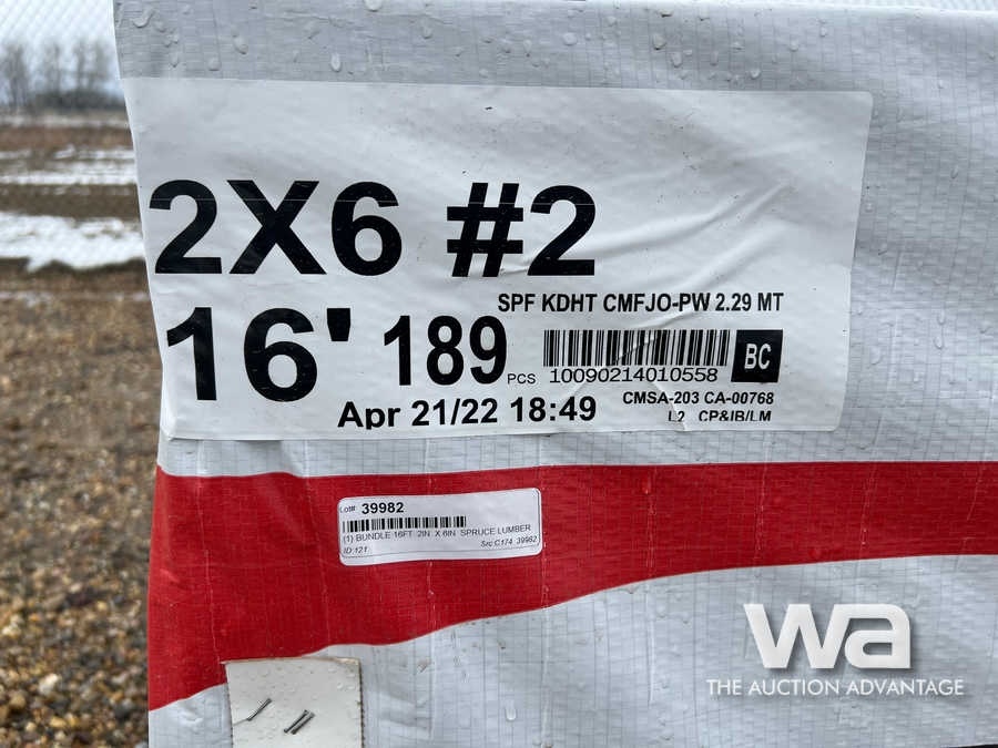 (1) BUNDLE 16 FT. 2X6 IN. 2 SPRUCE LUMBER