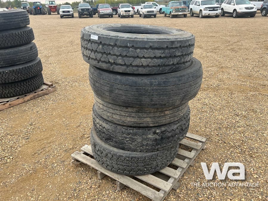 (5) 22.5" TRUCK TIRES