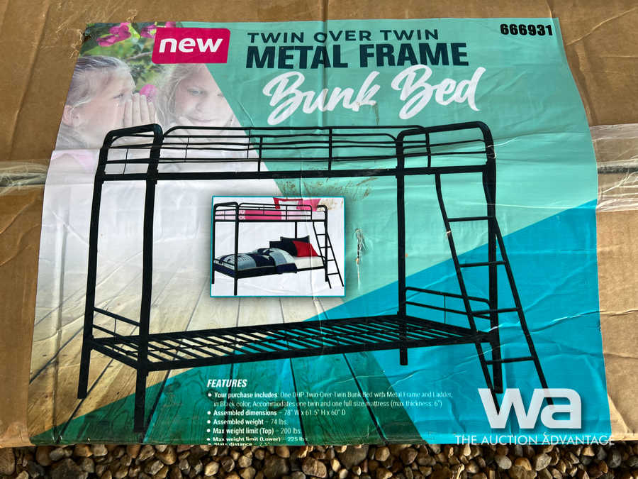 Twin Over Twin Metal Frame Bunk Bed
