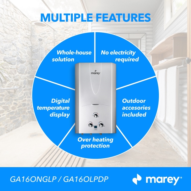 MAREY GA16LPDP PROPANE TANKLESS WATER HEATER