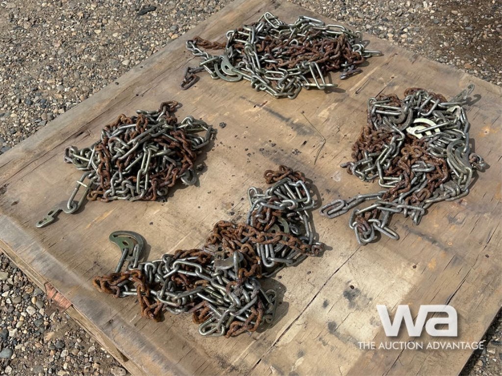 (4) 12X16.5 SKID STEER TIRE CHAINS