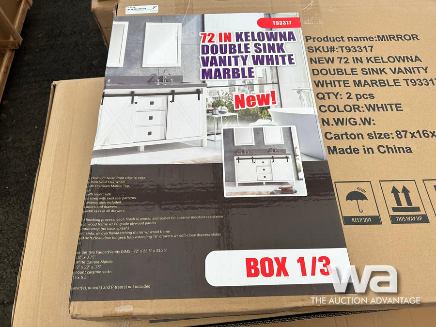 72 IN. KELOWNA DOUBLE SINK VANITY WHITE MARBLE