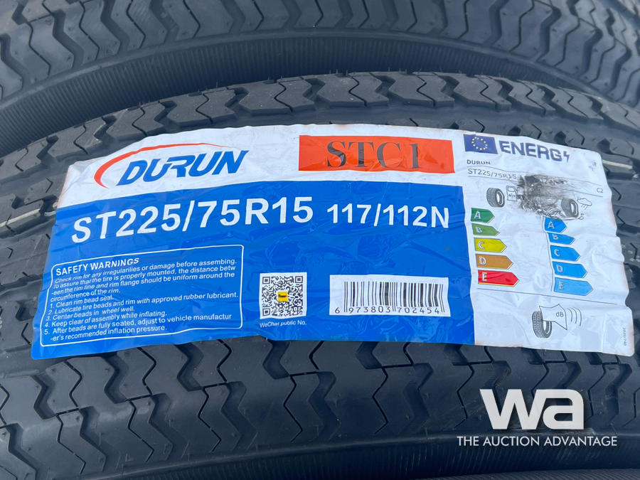 (4) DURUN 225/75R15 TIRES & RIMS