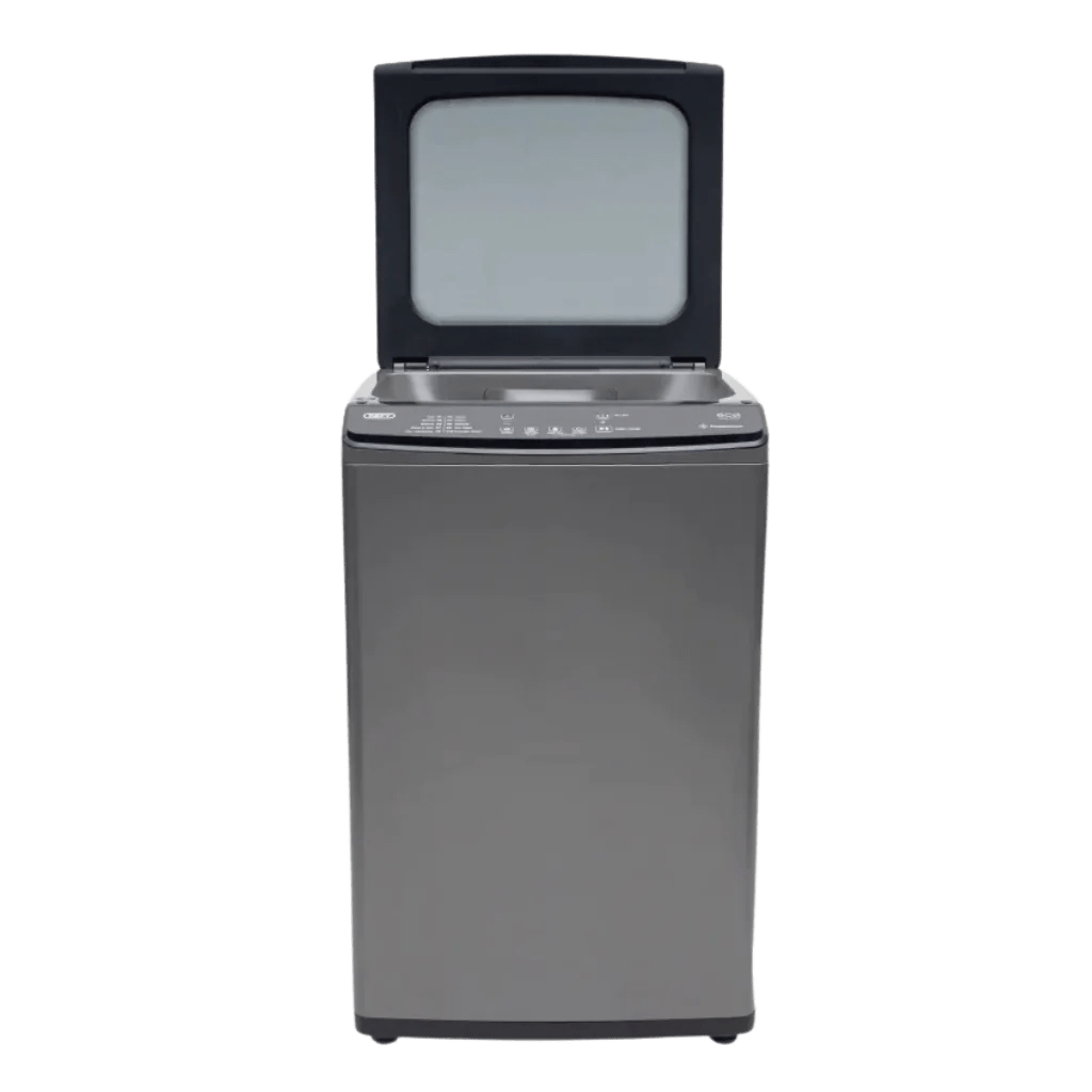 Defy 8kg Manhattan Grey Top Loader Washing Machine open