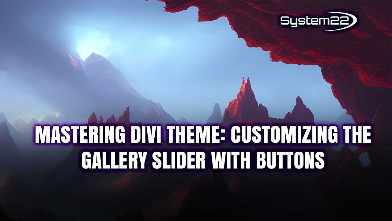 Mastering Divi Theme Customizing the Gallery Slider with Buttons