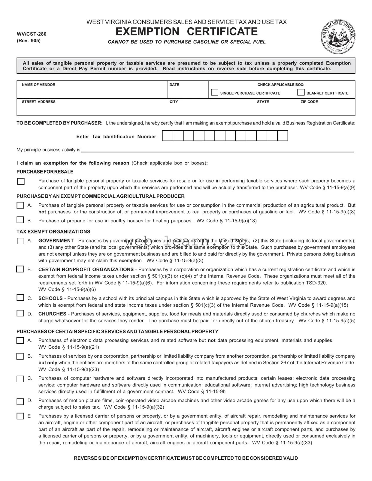 Fill Out a Valid Wv Tax Exempt Form With Ease ⇒ WebLearn(04)