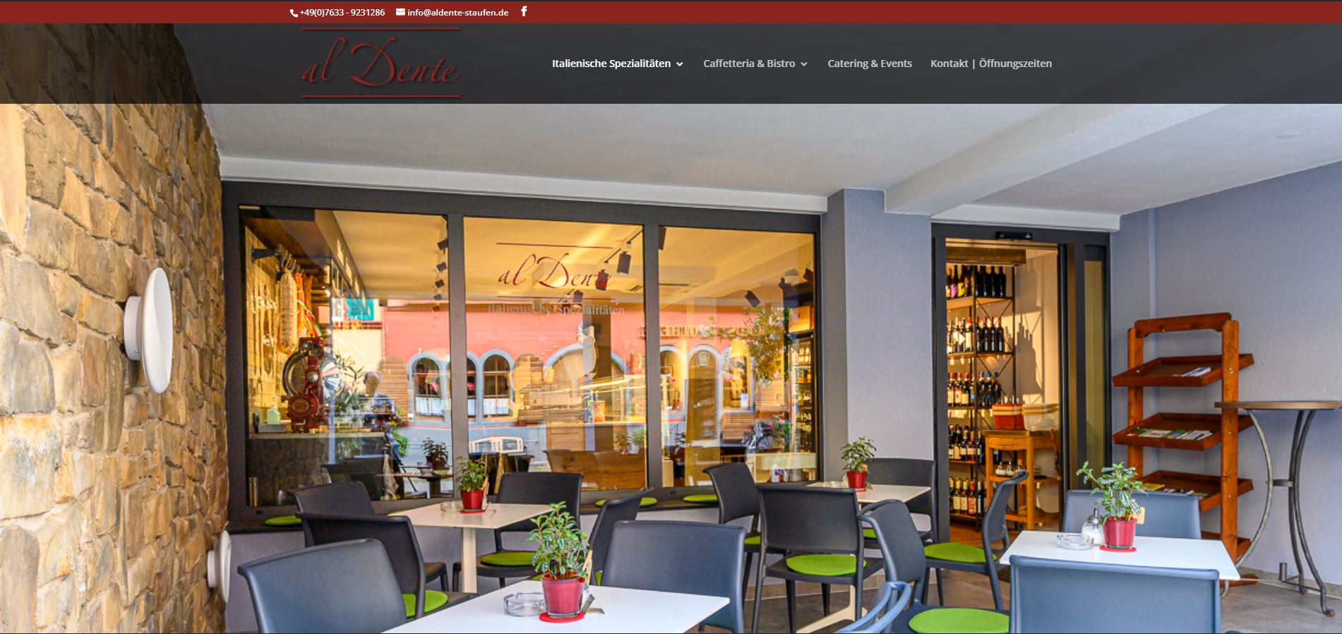 seite AlDente Staufen, Italienische Spezialitäten webrahmen