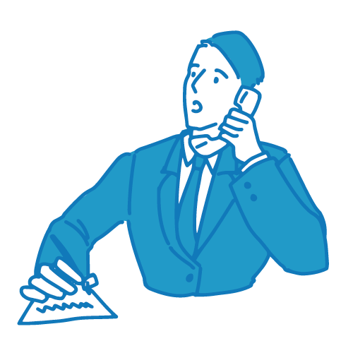 家庭・生活 固定電話（モノクロ） 無料イラスト・Powerpointテンプレート配布サイト【素材工場】 受付の男性イラスト(電話2)｜イラスト｜会社(ビジネス)専門 無料イラスト/無料ダウンロード｜Web素材(ウェブ素材)