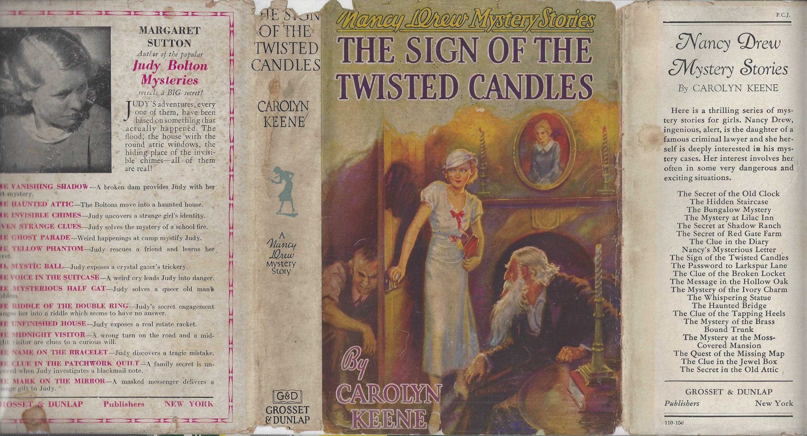 FileThe Sign of the Twisted Candles (1933) dust jacket, 1944 printing