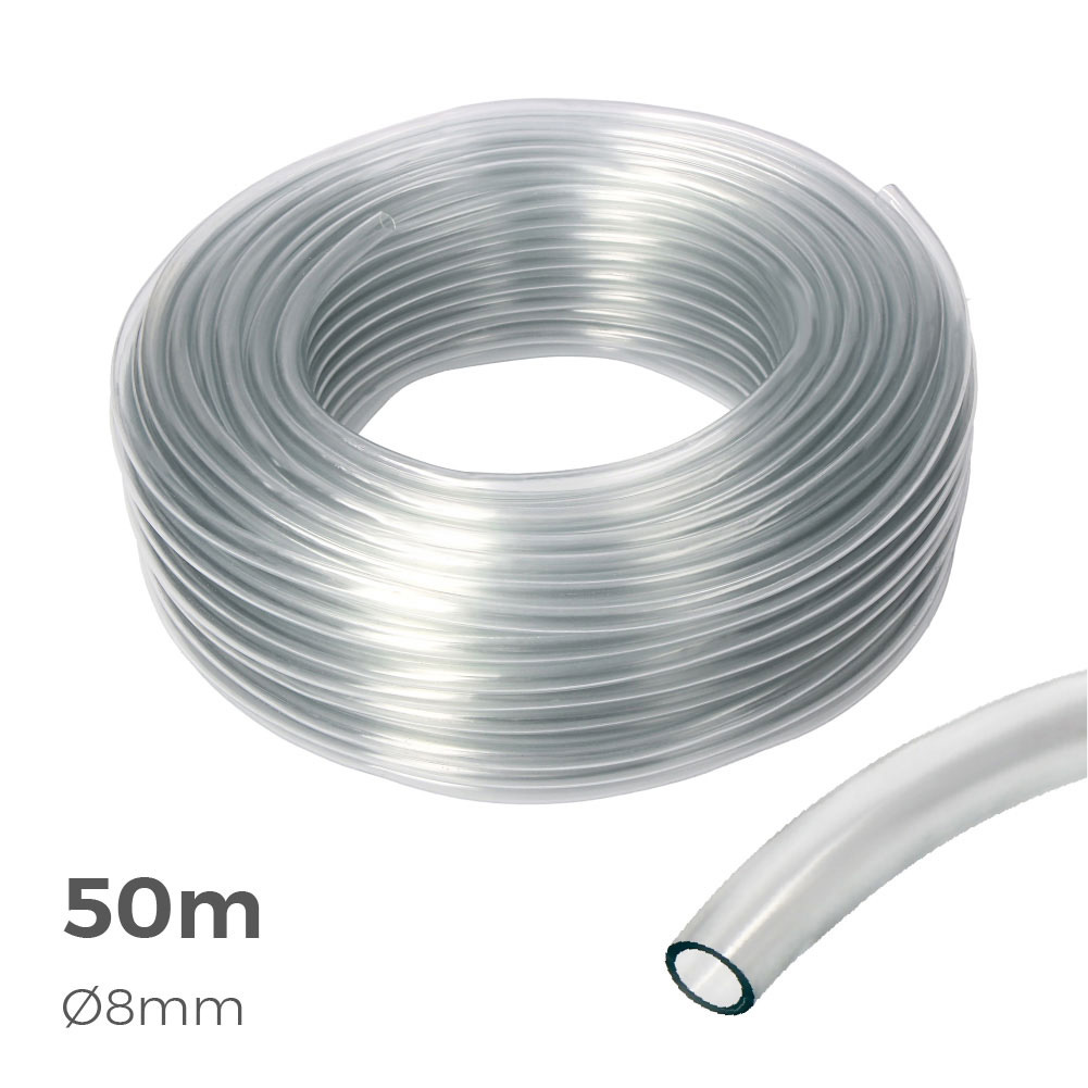 CLEAR HOSE Ø INNER 8MM Ø OUTER 12MM ROLL 50MTS 2,7KG EDM Product