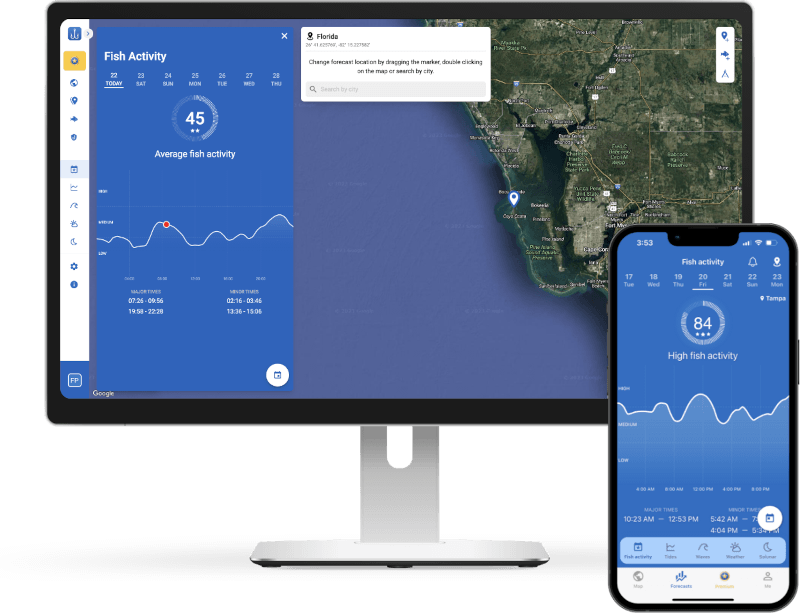 Fishing Points  App Fishing forecasts, Tides, Weather, Nautical charts