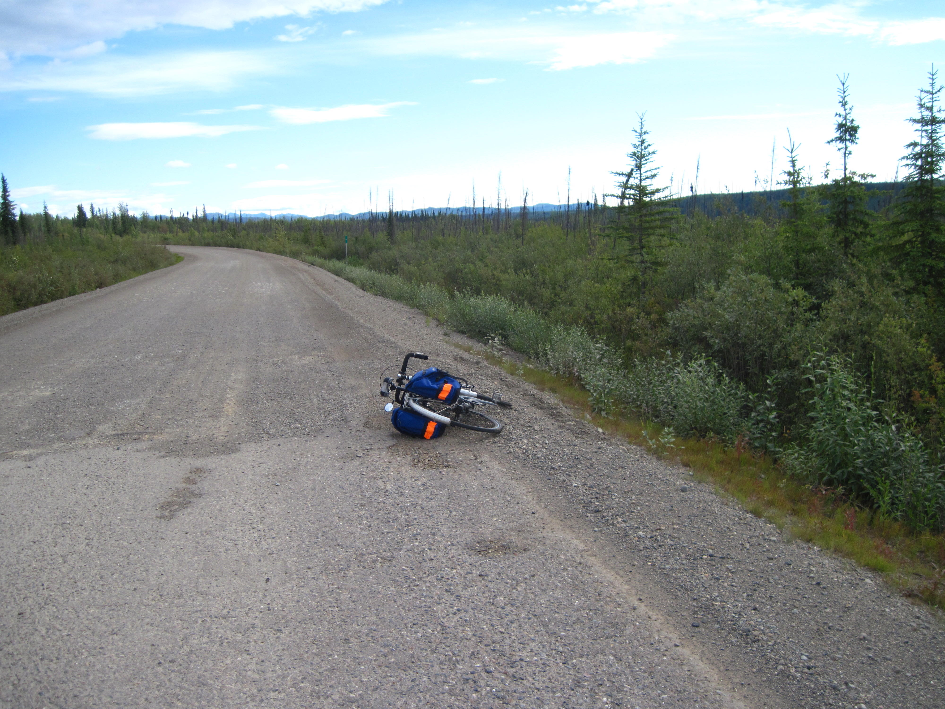 1.The end of Pavement on Dempster Highway Next pavement isby airport in Inuvik over 700 km ahead.