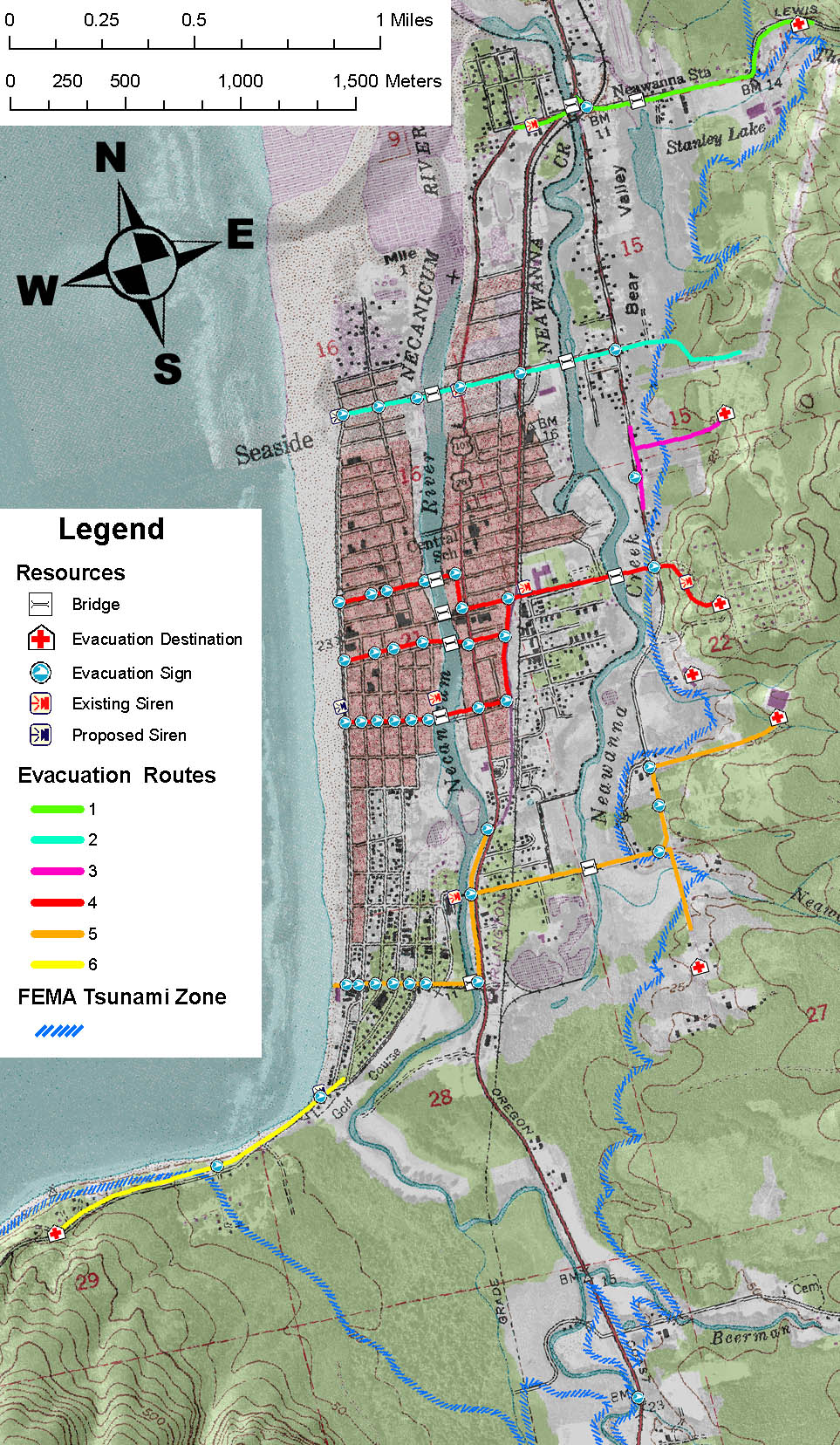 Maps Seaside Tsunami GIS, Seaside, Oregon