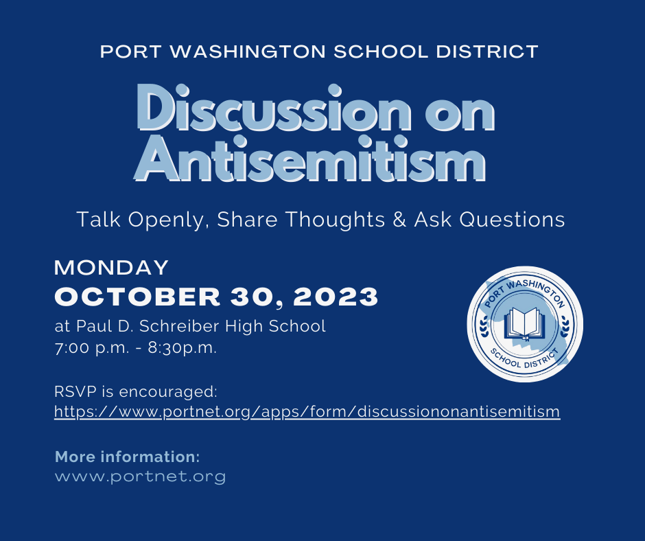 Port Washington School District to Hold a Discussion on Antisemitism Carrie P. er Middle School