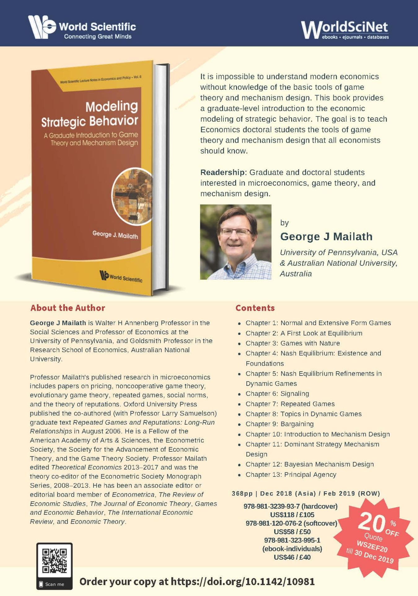 Modeling Strategic Behavior J. Mailath Dept of Economics