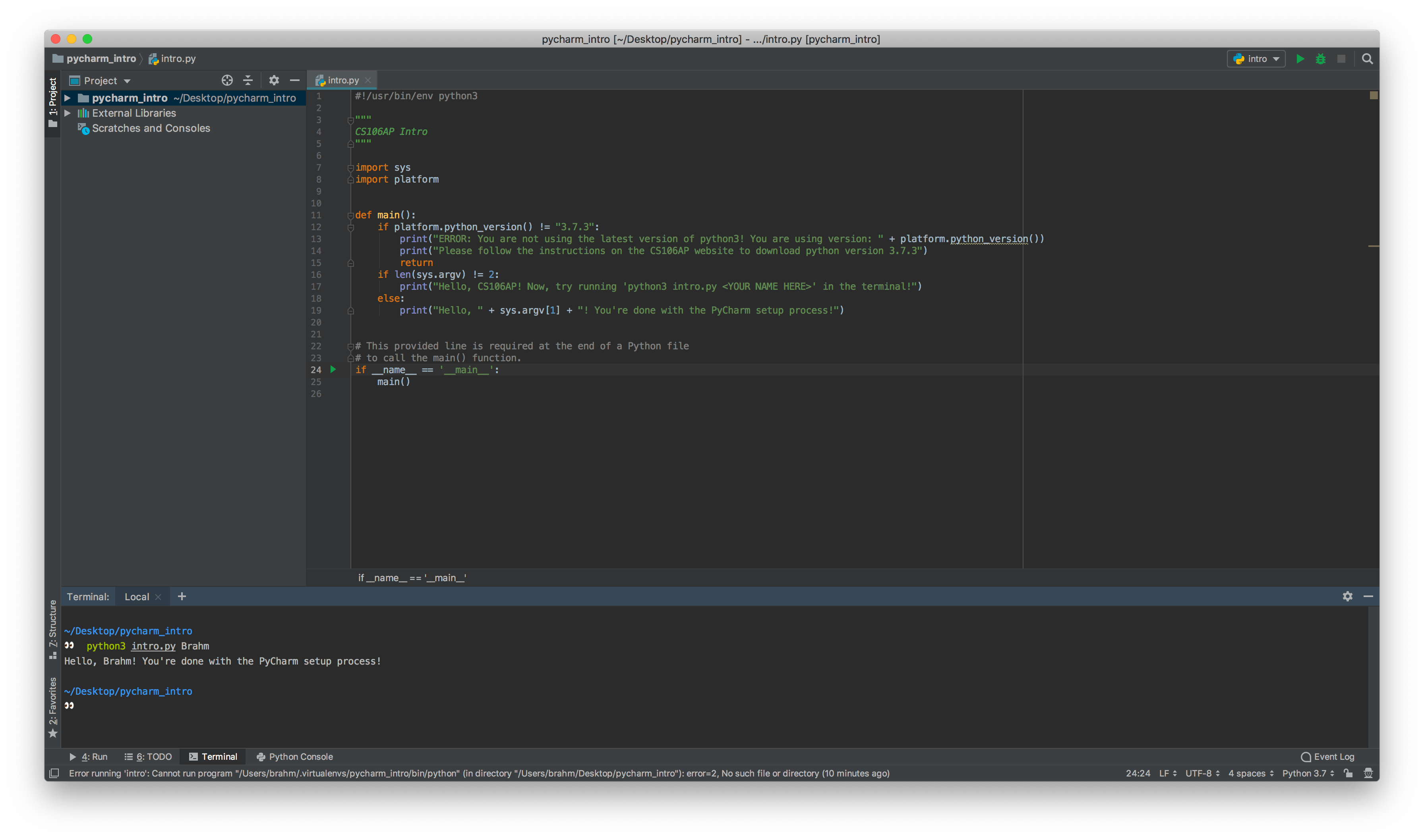 Installing PyCharm