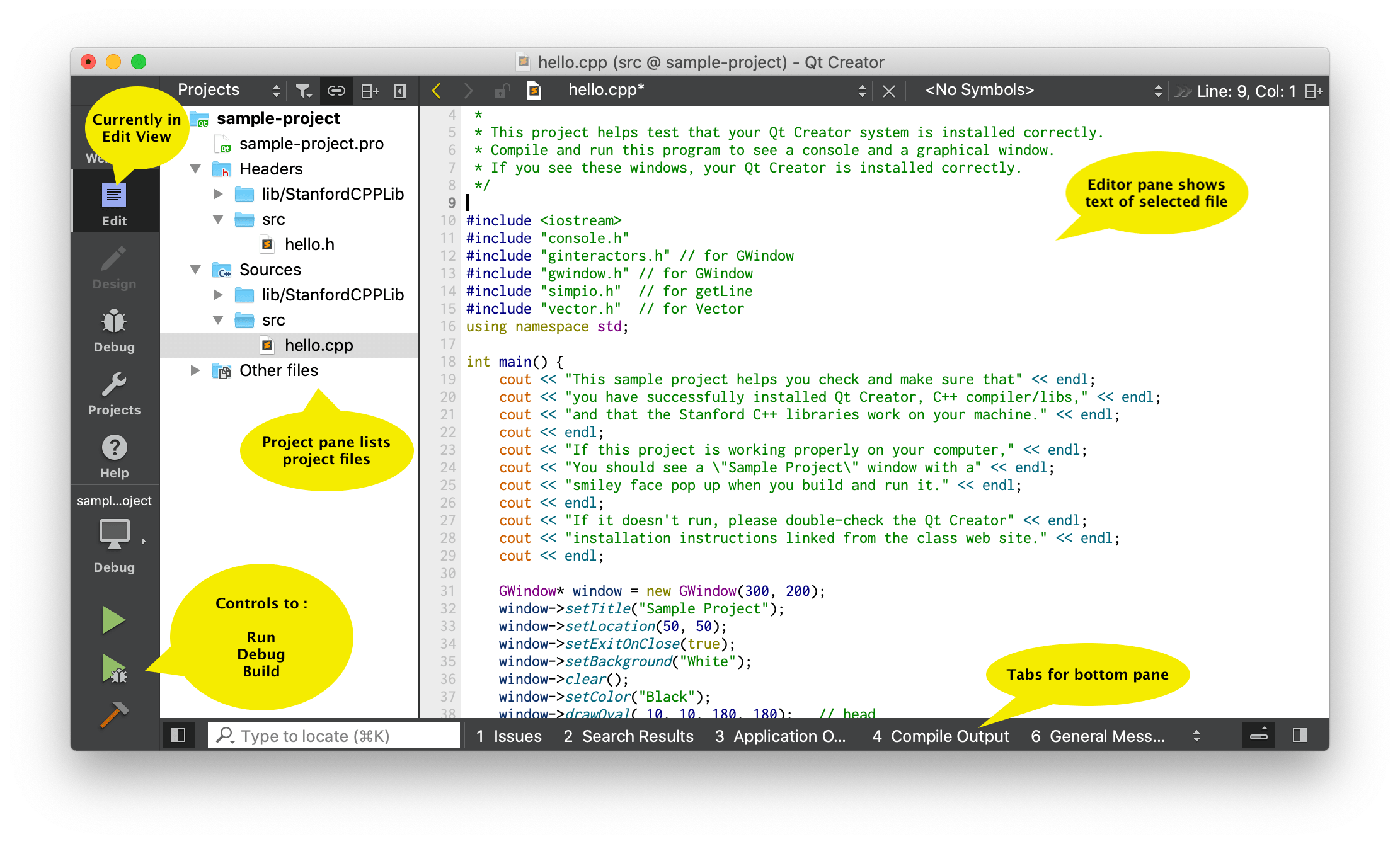 CS106B Basics of using Qt Creator