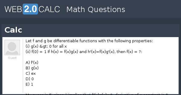 View Question - Calc