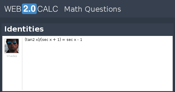 View Question Identities