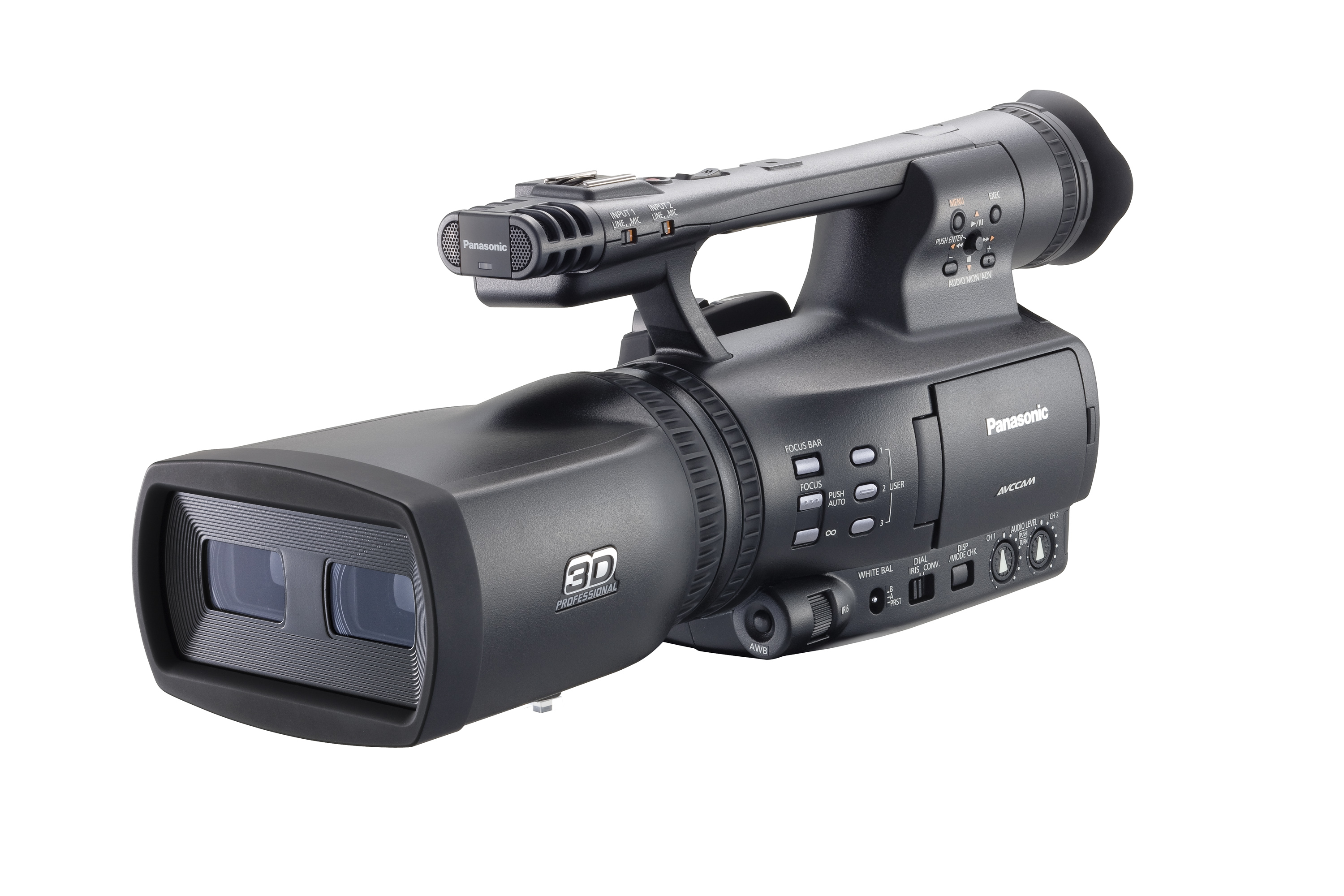 [Image of Panasonic AG3DA1 3D video camera, distinct from