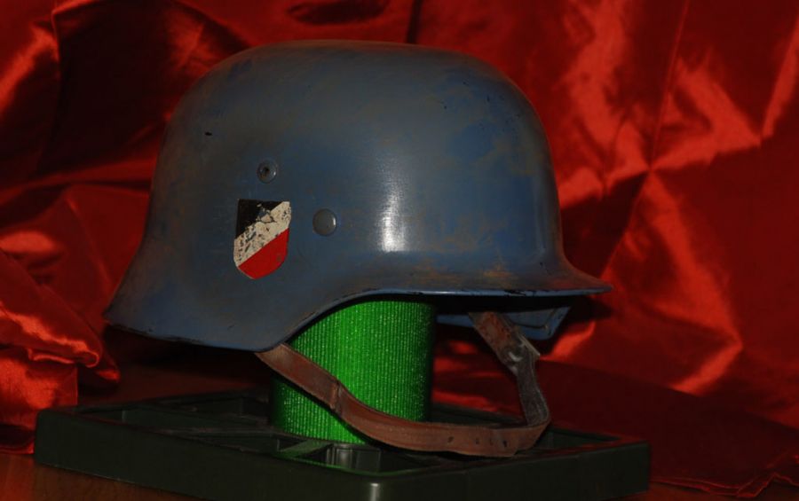 M35 STAHLHELM LUFTWAFFE FLAKHELFER MARIENEBLAU www.helmfabrik.eu
