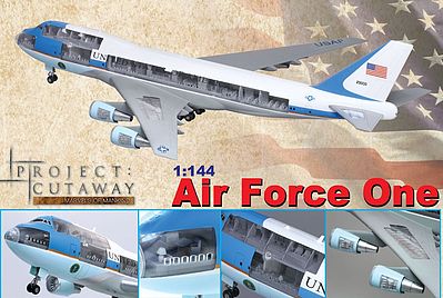 747-400 Air Force One Airliner w/Cuta Plastic Model Airplane Kit 1/144
