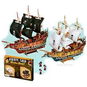 Toysmith Pirate Ship Wood Model Kit #49747