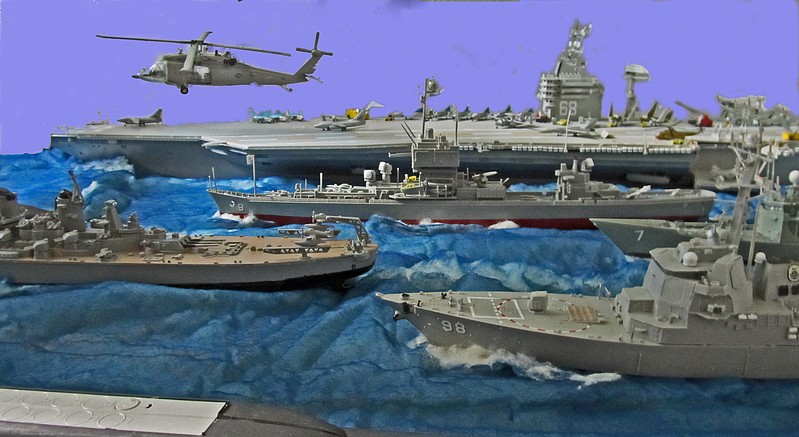 USS Nimitz CVN68 1975 Aircraft Carrier -- Plastic Model Military Ship