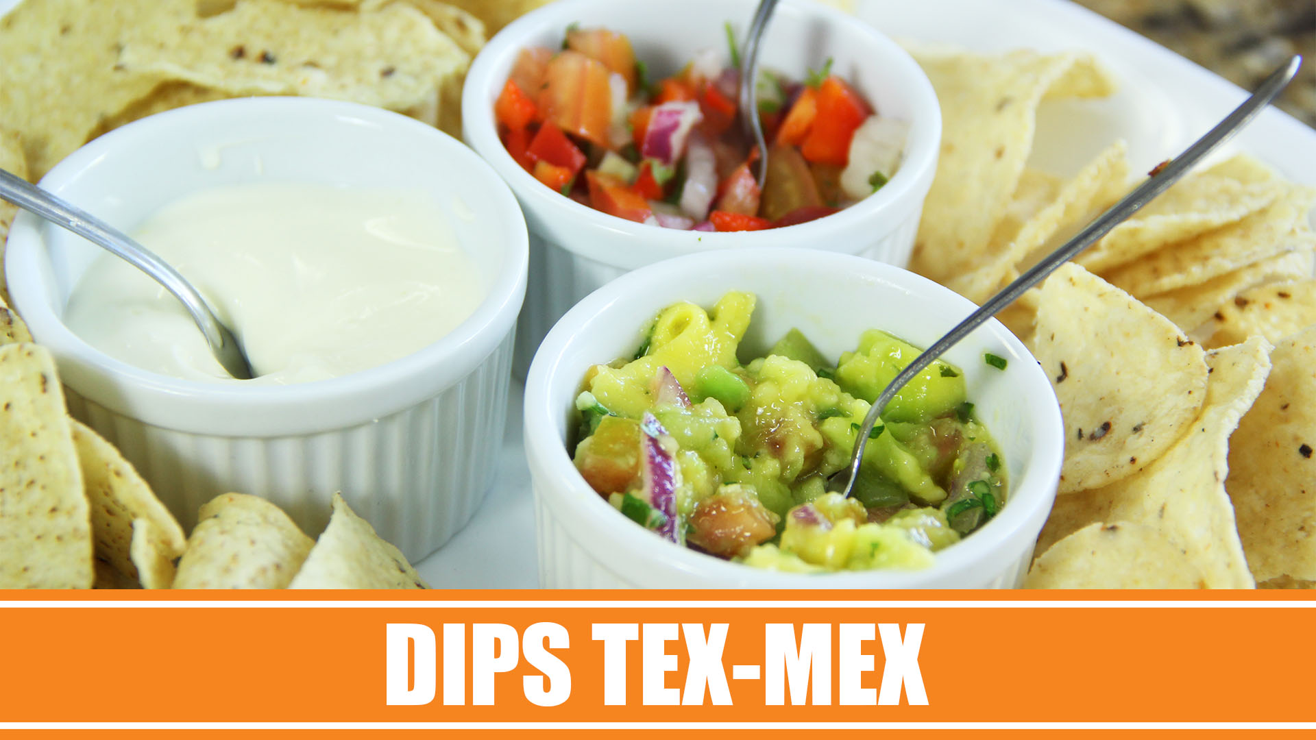 Receita de Dips Mexicanos Pico de Gallo, Sour Cream e Guacamole