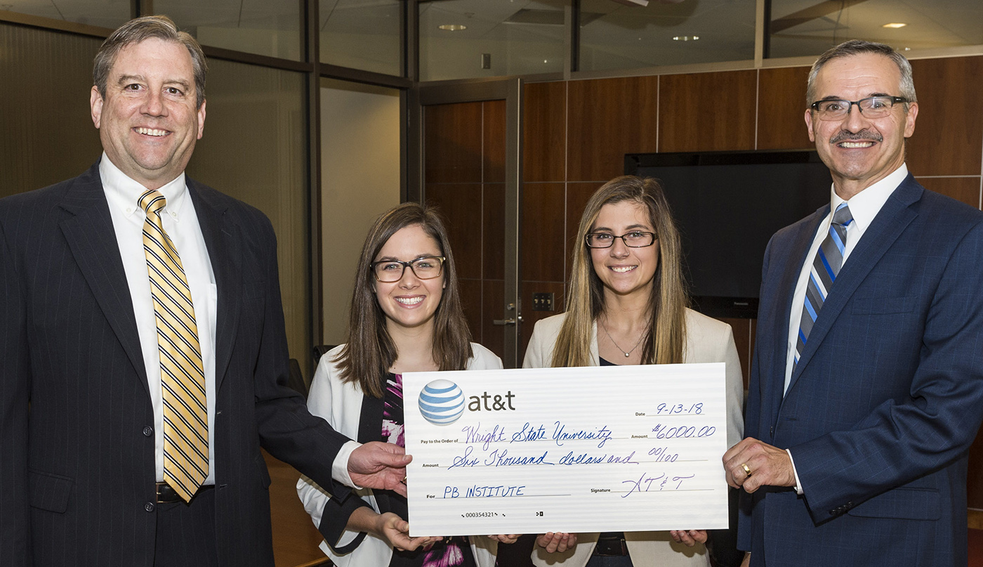 Wright State Newsroom AT&T presents check to Wright State’s