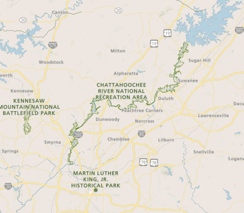 Chattahoochee River National Recreation Area Map