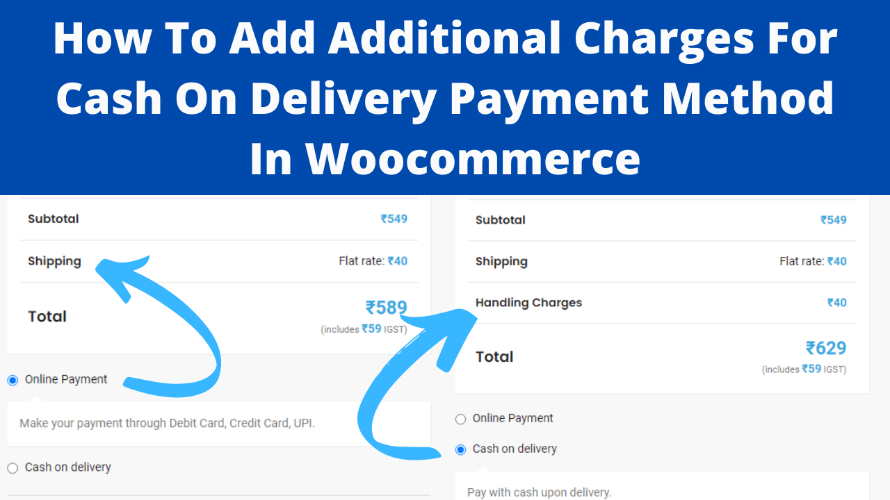 How To Add Additional Charges For Cash On Delivery Payment Method In