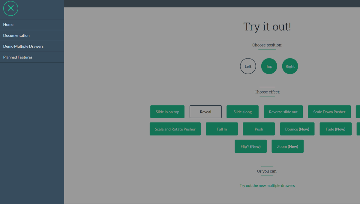 PURE CSS TRANSITION EFFECTS FOR OFFCANVAS VIEWS