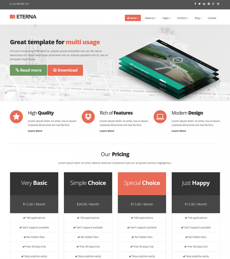 Eterna Bootstrap Theme